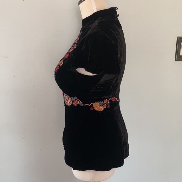 Nanette Lepore velvet embroidered top - Picture 2 of 7